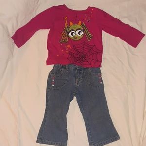 Girls 18 month Halloween shirt & 18 month jeans